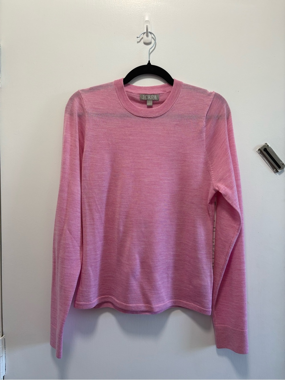 J. Crew Merino Wool Bubblegum Pink Crewneck Sweater